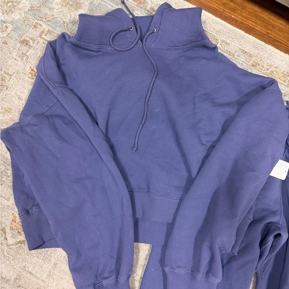 Free People Purple Track Pants & Cropped Pullover Set - Picture 3 of 3
